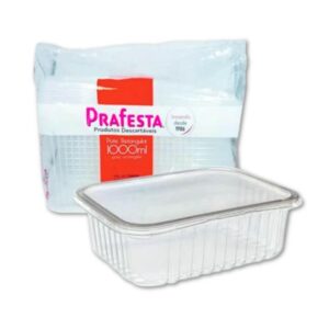 Kit Pote 1000ml Retang C/tp 24UN